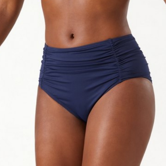 Tommy Bahama Other - TOMMY BAHAMA Pearl Solid Shirred High Waist Tummy Control Swim Bottoms ~ NWT